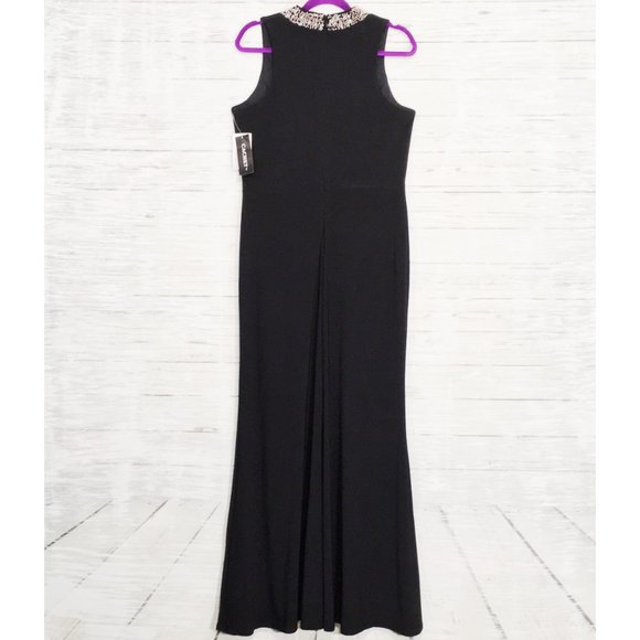 Cachet ~ Sleeveless Beaded Halter Cocktail Dress - Picture 9 of 13